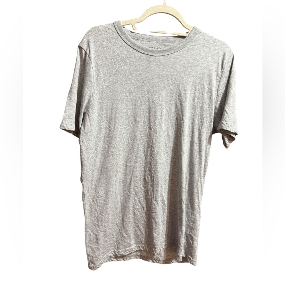 Perry Ellis Womens Light Gray Casual Short Sleeve‎ Tee Sz L